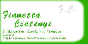 fiametta csetenyi business card